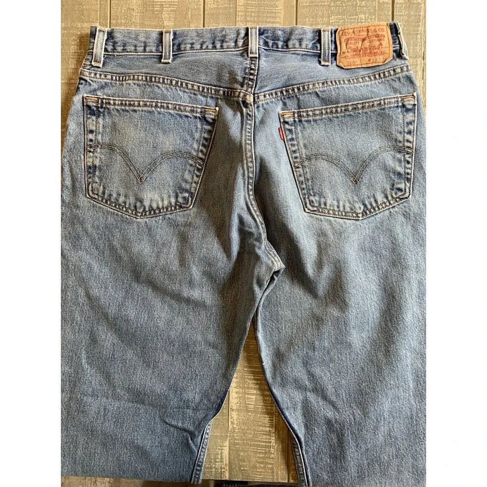 Levi's 505 Regular Fit Blue Jeans Men's 38x30 2001 Y2K Faded Distressed Levi